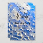 Invitation Bleu océan et ciel  (Devant / Derrière)