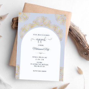 Invitation Bleu Or Aqiqah garçon