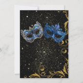 Invitation Bleu Or Bleu de la Saint-Sylvestre Masquerade Ball (Dos)