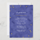 Invitation Bleu & Or Confetti Photo Graduation (Dos)