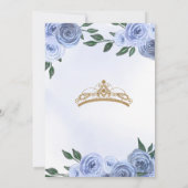 Invitation Bleu or et blanc Floral Tiara Quinceañera (Dos)