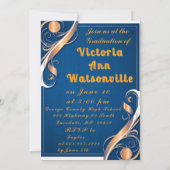 Invitation Bleu Orange Blanc Graduation 2025 (Dos)