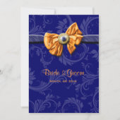 Invitation Bleu orange mariage floral CUSTOM (Devant)
