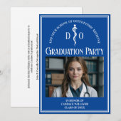 Invitation Bleu Ostéopathie Médicale School Graduation Party (Devant / Derrière)