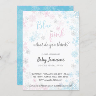 Invitation Bleu ou rose  Baby shower de révélation de genre g