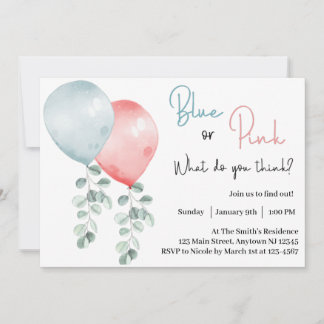Invitation Bleu ou Rose Qu'en Pensez-Vous Révélation Du Sexé