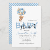 invitation bleu ours (Devant / Derrière)