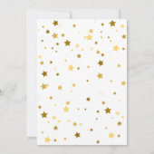 Invitation Bleu Ours Or étoiles sur le Baby shower de la Lune (Dos)