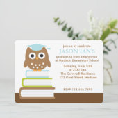 Invitation Bleu Owl Boys Graduation Party (Debout devant)