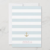 Invitation Bleu pâle Fête des mariées marine rayée (Dos)