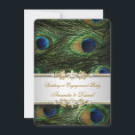 Invitation Bleu Paon Vert Or Mariage ou Fiançailles<br><div class="desc">Mariage ou Fiançailles Plume de paon Bleu Vert. Invitation de fête élégante pour tout événement. Mariage élégant Fiançailles Anniversaire. Personnalisez avec vos propres détails. RSVP assorti disponible... envoyez-nous simplement un message !. Fête d'anniversaire. Toutes occasions Événements élégants et fabuleux pour femmes,  filles,  invitations de fête pour tous âges</div>
