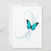 Invitation Bleu papillon doux 16 Seize Anniversaire (Dos)