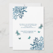 Invitation Bleu Papillon fleuri jardin robe sweet sixteen (Dos)