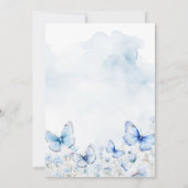 Invitation Bleu papillons fête d'anniversaire (Dos)
