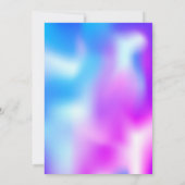 Invitation Bleu papillons Holographique Anniversaire (Dos)