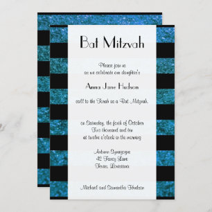 Invitation Bleu, Parties scintillant, Lignes, Bat mitzvah