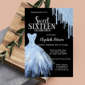 Invitation Bleu Parties scintillant, Robe Bleue Black Sweet 1