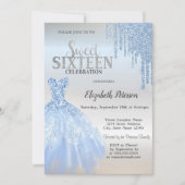 Invitation Bleu Parties scintillant, Robe Bleue Silver Sweet  (Devant)