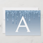 Invitation Bleu Parties scintillant Sweet 16 Enregistrer la d (Devant)