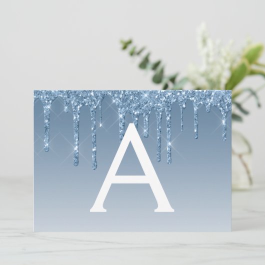 Invitation Bleu Parties scintillant Sweet 16 Enregistrer la d (Debout devant)