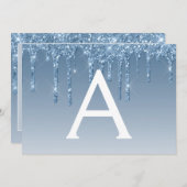 Invitation Bleu Parties scintillant Sweet 16 Enregistrer la d (Devant / Derrière)