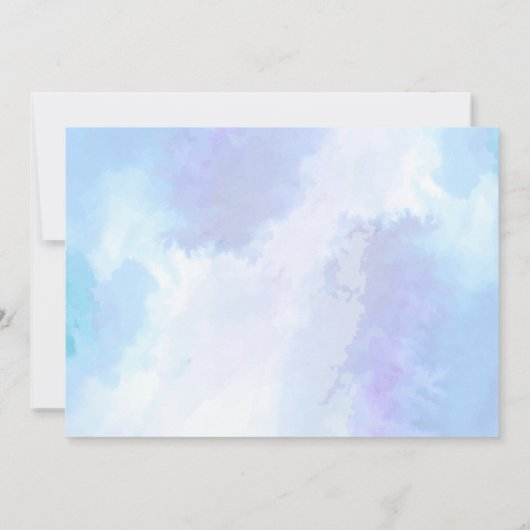 Invitation Bleu pastel et violet Style d'écriture fluide à l' (Dos)