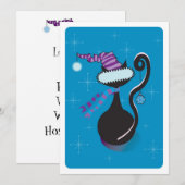 Invitation bleu Père Noël Kitty (Devant / Derrière)