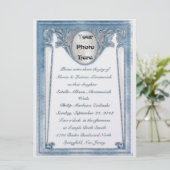 Invitation Bleu Perlé - Photo (Carton d'Invitation de Mariage (Debout devant)