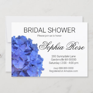 Invitation Bleu perwinkel élégant floral douche nuptiale
