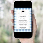Invitation Bleu Plaid Crawfish Bouille Graduation BBQ Party