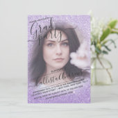 Invitation Bleu pourpre Parties scintillant brillante Ombre p (Debout devant)