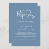 Invitation Bleu Poussiéreux, Annonce de Report de Mariage (Devant / Derrière)