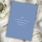 Invitation Bleu Poussiéreux Croix Chrétienne Monogrammée Mode