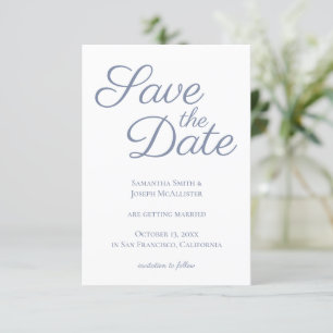 Invitation Bleu Poussiéreux Foncé Élégante Calligraphie Sauve