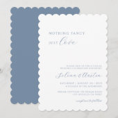 Invitation Bleu Poussiéreux Handscript Rien de Fantaisiste Ju (Devant / Derrière)