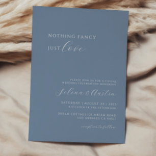 Invitation Bleu Poussiéreux Manuscrit Rien De Fantaisiste Jus
