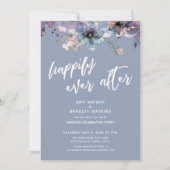 Invitation Bleu Poussiéreux Peint Floral À Tout Jamais (Devant)
