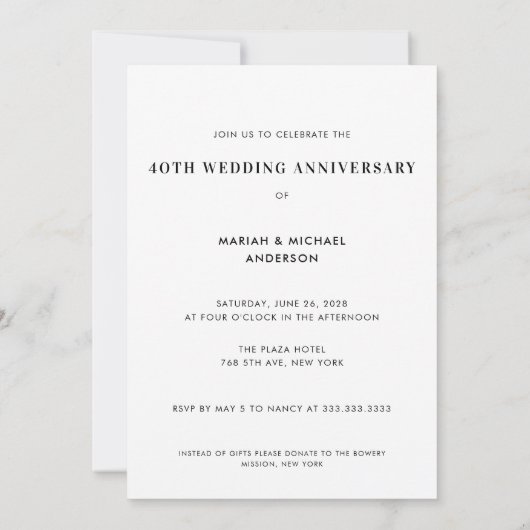 Invitation Bleu Poussiéreux Script N'importe Quelle Année Ann (Dos)