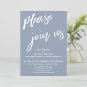 Invitation Bleu Poussiéreux S'il Vous Plaît Rejoignez-Nous Ap (Debout devant)