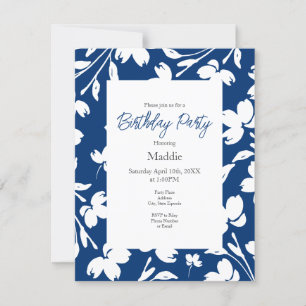 Invitation Bleu profond, Blancs tiges