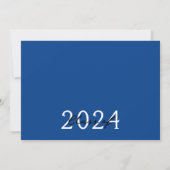 Invitation Bleu profond & Bleu Bleu Bleu 6 Diplôme photo (Dos)