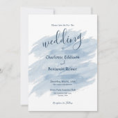 Invitation Bleu profond, Mariage moderne (Devant)