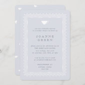 Invitation Bleu Régence Thé de l'après-midi Mariée/Wedding sh (Devant / Derrière)