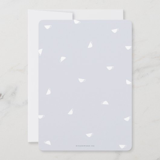 Invitation Bleu Régence Thé de l'après-midi Mariée/Wedding sh (Dos)