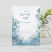 Invitation Bleu Rêvé sous le Baby shower marin (Debout devant)