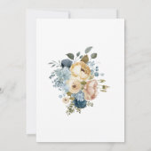 Invitation Bleu rose Blanc Floral Brunch Fête des mariées Bub (Dos)