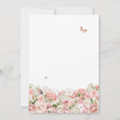 Invitation Bleu rose blanc papillon floral Quinceanera (Dos)