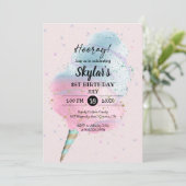 Invitation Bleu rose Coton Bonbon BronzeParties scintillant o (Debout devant)