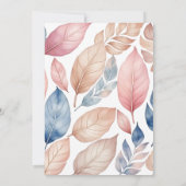 Invitation Bleu rose Floral Boho Baby shower chic (Dos)