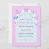 Invitation Bleu rose Il me donne des papillons Fête des marié (Devant)